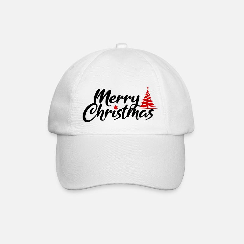 Fröhliche Weihnachten Schrift - Baseballkappe - Weiß/Weiß