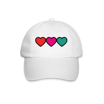 PAAR. VALENTINSTAG. HERZ. WEIHNACHTEN. GERADE VERHEIRATET. - Baseballkappe - Weiß/Weiß - Vorne