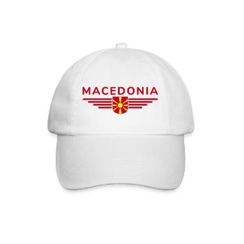 Mazedonien T-Shirt Design für Fans - Baseballkappe - Weiß/Weiß - Vorne