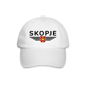Skopje Design – Für Mazedonien Fans - Baseballkappe - Weiß/Weiß - Vorne