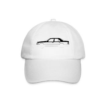 W124 Auto Oldtimer Vintage Deutsch German Retro - Baseballkappe - Weiß/Weiß - Vorne