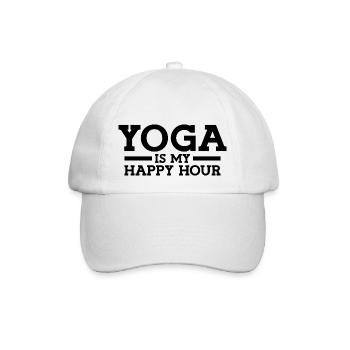 Yoga is my happy hour - Baseball Cap - white/white - Front
