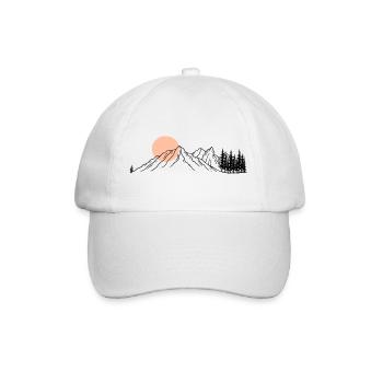 Dessin au trait de l’horizon pêche - Casquette classique - blanc/blanc - Devant