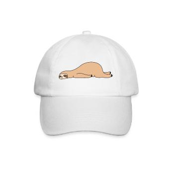 Faules Faultier Schlaftier Lustiger Humor Design - Baseballkappe - Weiß/Weiß - Vorne