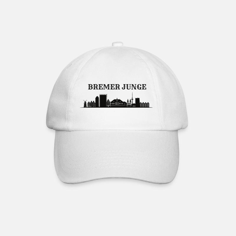 Silhouette de la silhouette de la silhouette de la silhouette du garçon de Brême - Casquette classique - blanc/blanc