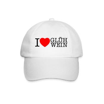 I love Glühwein Weihnachten Spruch - Baseballkappe - Weiß/Weiß - Vorne