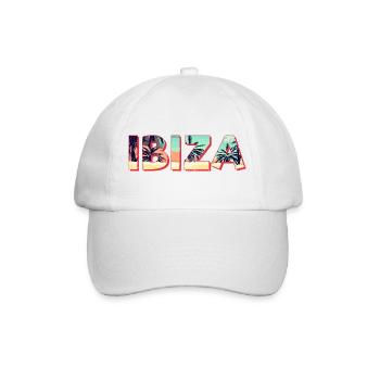 Ibiza Insel Strand Retro Palmen Vintage Souvenir - Baseballkappe - Weiß/Weiß - Vorne