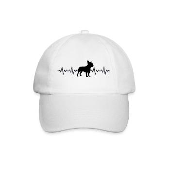 Battement de cœur ECG Frenchie Frenchdog French Bulldog - Casquette classique - blanc/blanc - Devant
