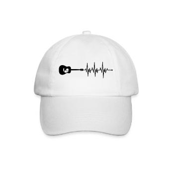 Guitar heartbeat rhythm - Baseball Cap - white/white - Front