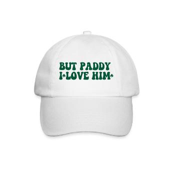 Aber Paddy Ich liebe ihn – Grüne Typografie - Baseballkappe - Weiß/Weiß - Vorne