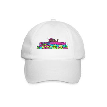 Silhouette de l’Acropole d’Athènes Art du Parthénon - Casquette classique - blanc/blanc - Devant