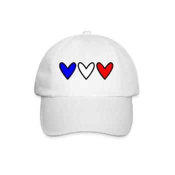 COEUR. FRANCE. BLEU. BLAN. ROUGE. COEUR. COUPLE - Casquette classique - blanc/blanc - Devant