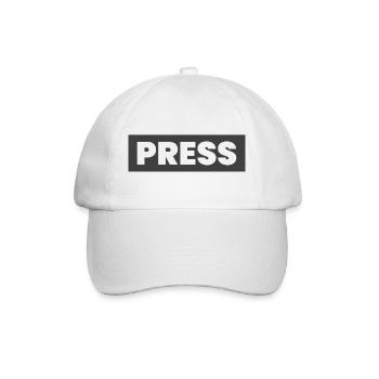 Conception de la presse en disant « PRESS » Journalistes d’information - Casquette classique - blanc/blanc - Devant