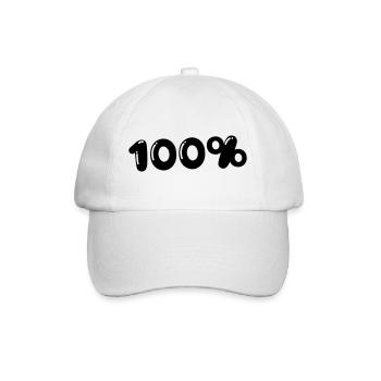 100% - Baseball Cap - white/white - Front