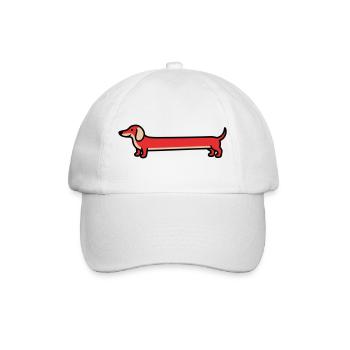 Teckel Teckel Conception de l’appartement pour chien teckel - Casquette classique - blanc/blanc - Devant