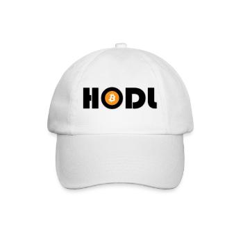 Bitcoin Symbol Print Orangene Münze - Baseballkappe - Weiß/Weiß - Vorne