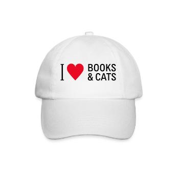 Livres d’amour et livres de chats Diction de lecture de chat - Casquette classique - blanc/blanc - Devant