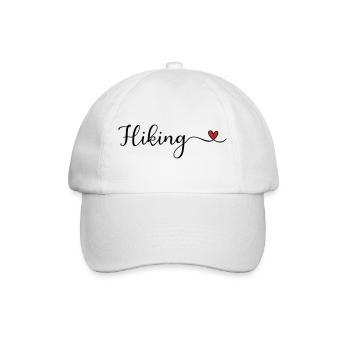 Hiking Heart Typography - Baseball Cap - white/white - Front