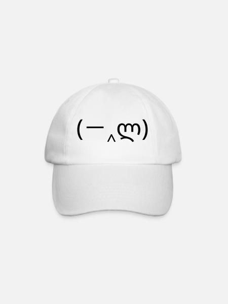 Facepalm Emoticon (-‸ლ) Hand vorm Gesicht - Baseballkappe - Weiß/Weiß