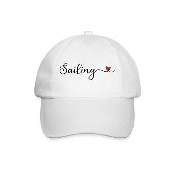 Sailing Heart Typography Gift - Baseball Cap - white/white - Front