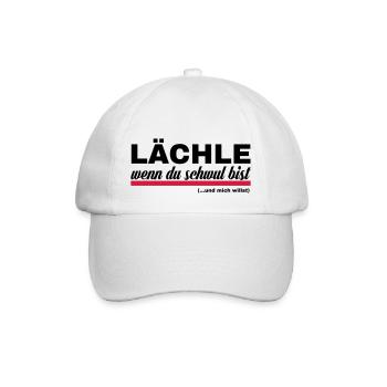Lächle, wenn Du schwul bist! ...und mich willst - Baseballkappe - Weiß/Weiß - Vorne