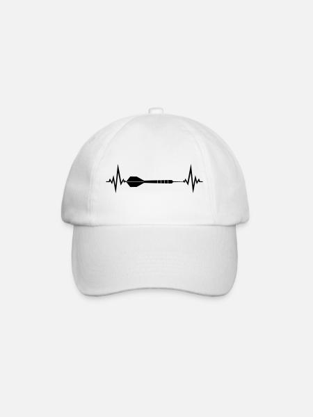 cool frequency heartbeat pulse logo text play there - Baseball Cap - white/white