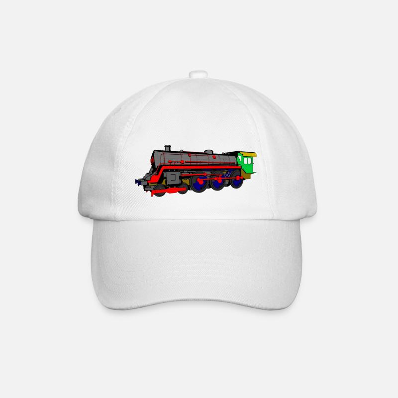 Steam locomotive - Baseball Cap - white/white