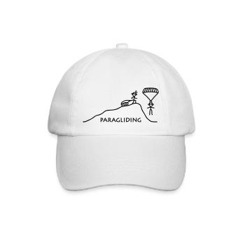 Paragliding vom Berg - Baseballkappe - Weiß/Weiß - Vorne