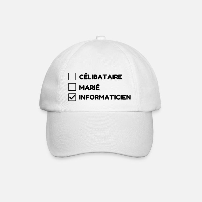 Computer / Informatiker / Aussenseiter / Ingenieur - Baseballkappe - Weiß/Weiß