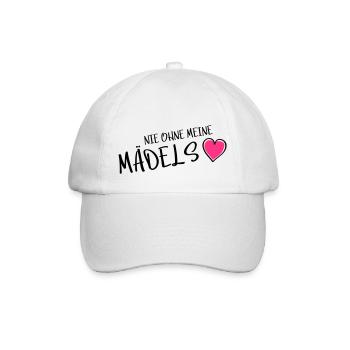 nie ohne meine maedels herz - Baseballkappe - Weiß/Weiß - Vorne