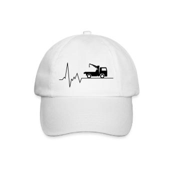 herzschlag abschleppwagen - Baseballkappe - Weiß/Weiß - Vorne