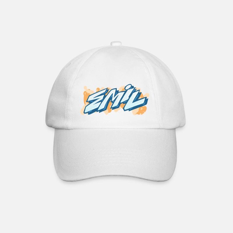 emil graffiti first name - Baseball Cap - white/white