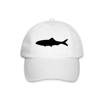 Fish shadow figure logo fisherman, fish stall - Baseball Cap - white/white - Front