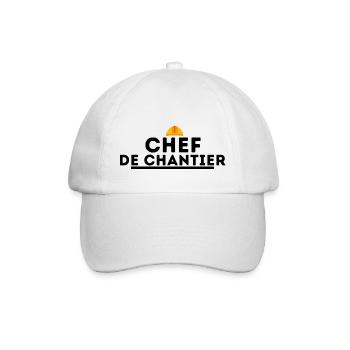Chef de chantier. t shirt chef de chantier travaux - Casquette classique - blanc/blanc - Devant