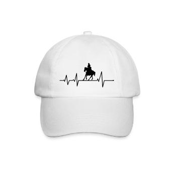 Horsewoman riding girl horse heartbeat equestrian sport - Baseball Cap - white/white - Front