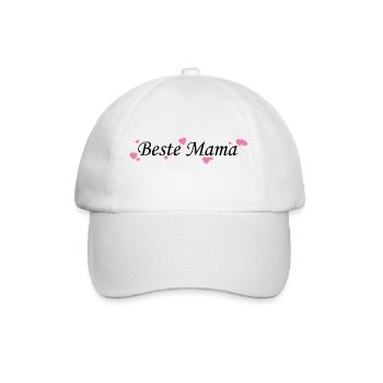 Beste Mama - Baseballkappe - Weiß/Weiß - Vorne