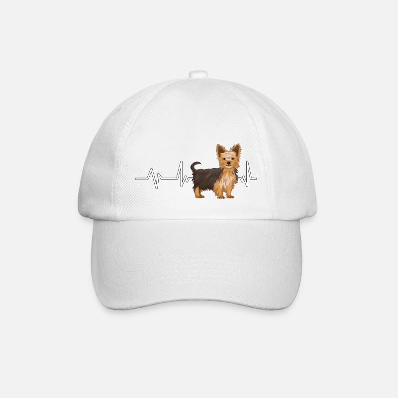 Yorkshire Terrier Yorkshire Terrier Heartbeat - Baseballkappe - Weiß/Weiß