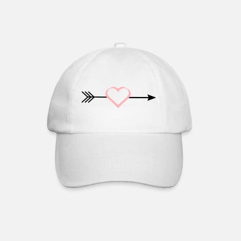 pinkes Herz rosa rot Pfeil Herzen Valentinstag - Baseballkappe - Weiß/Weiß
