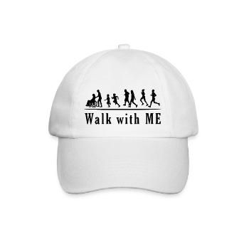 Walk mit ME Silhouette in schwarzem Print - Baseballkappe - Weiß/Weiß - Vorne