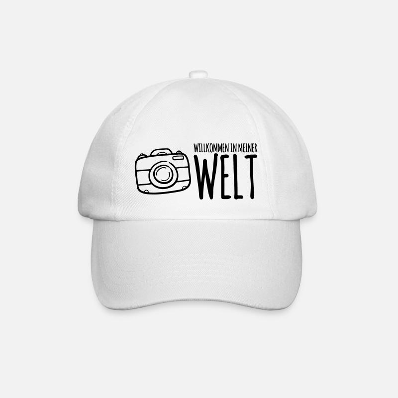 Fotograf Kamera Spruch Willkommen in meiner Welt - Baseballkappe - Weiß/Weiß