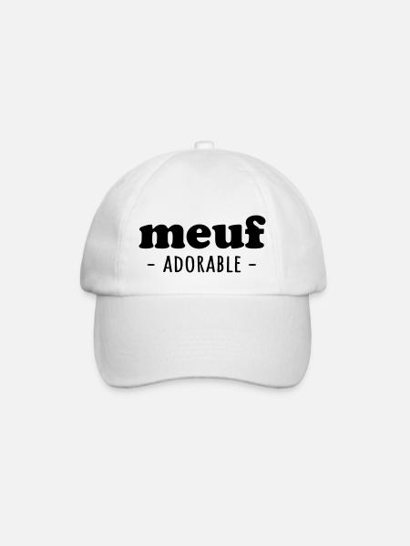 Meuf femme fille adorable - Casquette classique - blanc/blanc
