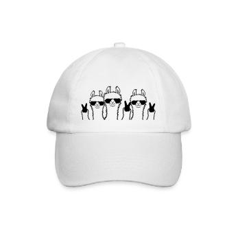 Amis de l'équipage des lamas de la paix - Casquette classique - blanc/blanc - Devant