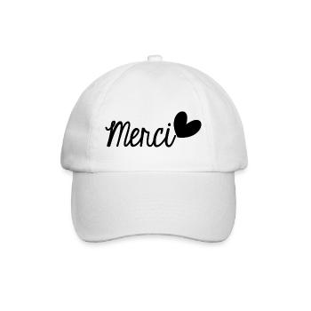 MERCI. THANKS. THANK YOU. ANNIVERSAIRE. NAISSANCE. - Casquette classique - blanc/blanc - Devant
