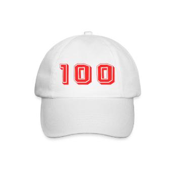 100 JAHRE. 100-jähriges JUBILÄUM. JUBILÄUM 100 JAHRE. - Baseballkappe - Weiß/Weiß - Vorne