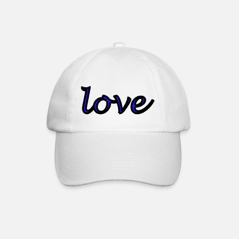 Love blau - Baseballkappe - Weiß/Weiß