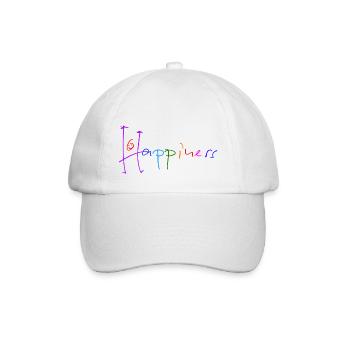 Happiness - Baseballkappe - Weiß/Weiß - Vorne