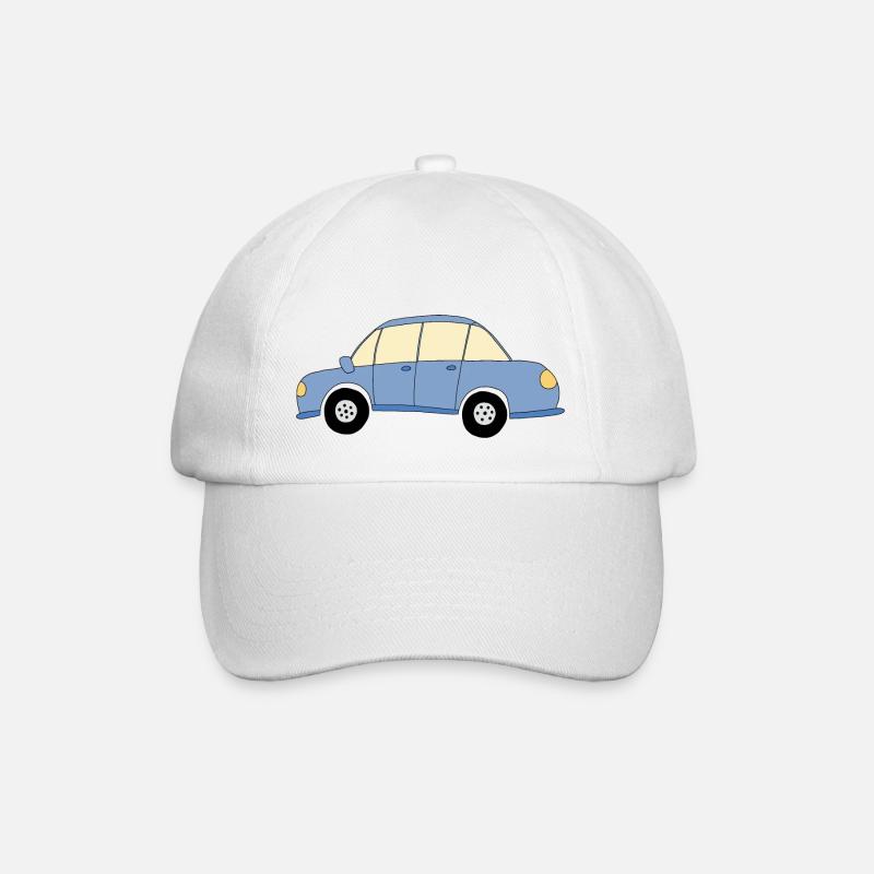 Blaues Auto - Baseballkappe - Weiß/Weiß