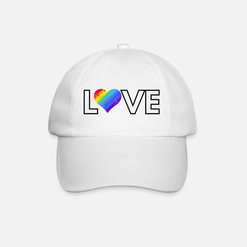 Love - Baseballkappe - Weiß/Weiß