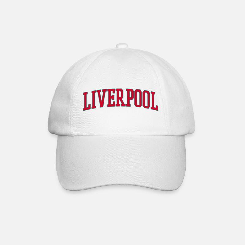 Liverpool Varsity Schriftzug Design - Baseballkappe - Weiß/Weiß