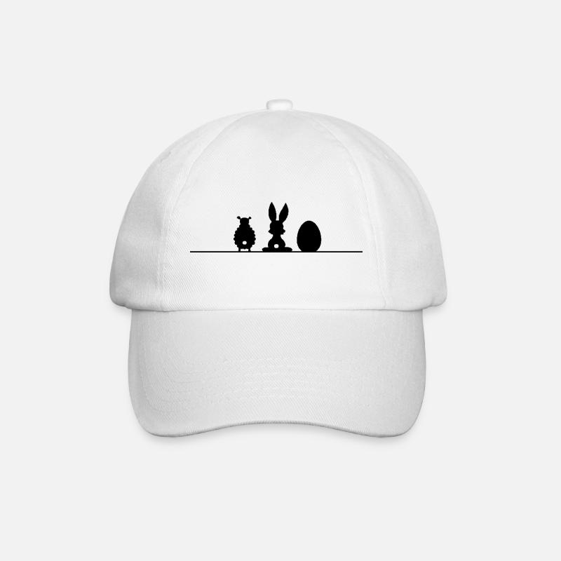 Ostern Hase Schaf Osterei Schatten - Baseballkappe - Weiß/Weiß